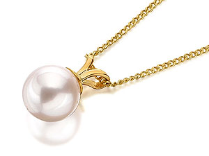 9ct Gold Cultured Pearl Pendant And Chain - 187702
