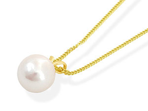 9ct gold Cultured Pearl Pendant and Chain 187702