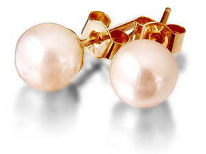 9ct Gold Cultured Pearl Stud Earrings 6mm -