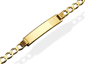 9ct gold Curb Link Identity Bracelet 078117