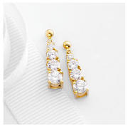 9CT GOLD CZ DROP EARRINGS