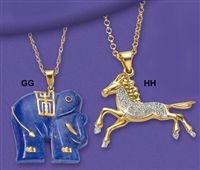 9ct gold CZ Horse Pendant