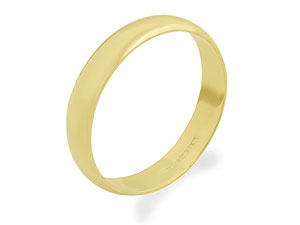 9ct Gold D Shaped Brides Wedding Ring 3mm -