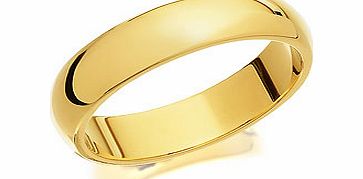9ct Gold D Shaped Brides Wedding Ring 4mm