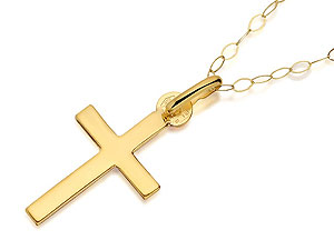 9ct Gold Dainty Cross And Chain - 186857