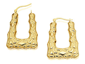 9ct gold Decorated Handbag Design Creole