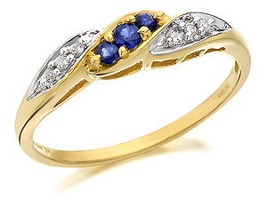Diamond And Sapphire Cluster Ring 6pts