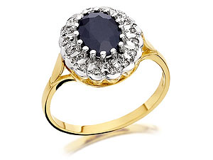 Diamond And Sapphire Cluster Ring 8pts