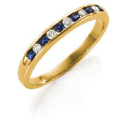 9ct Gold Diamond And Sapphire Eternity Ring. N
