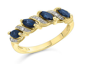 9ct Gold Diamond And Sapphire Ring EXCLUSIVE -