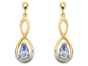 Diamond And Topaz Figure Of Eight Drop
