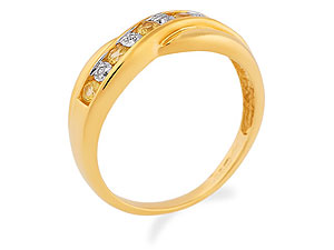 9ct Gold Diamond And Yellow Sapphire Crossover