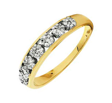 9ct Gold Diamond Channel Set Half Eternity Ring