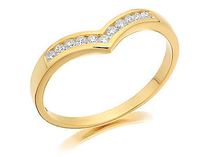 9ct gold Diamond Channel Set Wishbone Ring 048073-O