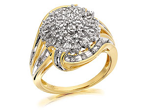 9ct Gold Diamond Cluster Ring 0.25ct - 049244