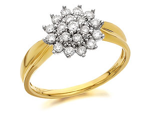 9ct Gold Diamond Cluster Ring 0.5ct - 046062