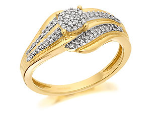 9ct Gold Diamond Cluster Ring 20pts EXCLUSIVE