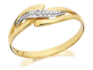 9ct Gold Diamond Crossover Ring - 182632
