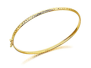 9ct gold Diamond Cut Bangle 079013