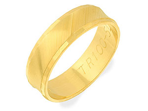 9ct gold Diamond-Cut Edge Brides Wedding Ring