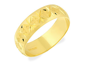 9ct gold Diamond-Cut Grooms Wedding Ring 184248-X