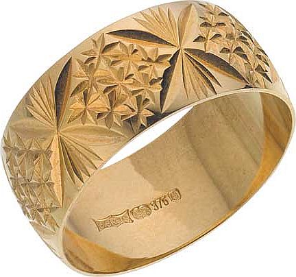 9ct Gold Diamond Cut Wedding Ring - 8mm