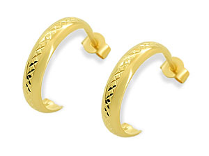 9ct gold Diamond Cut Wedding Ring Earrings 072521