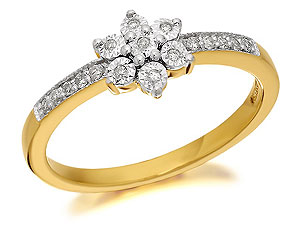 Diamond Daisy Cluster Ring 10pts -