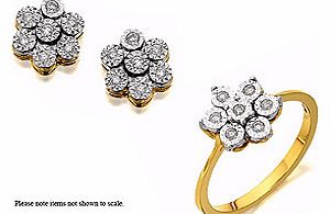 Diamond Daisy Cluster Ring, Pendant And