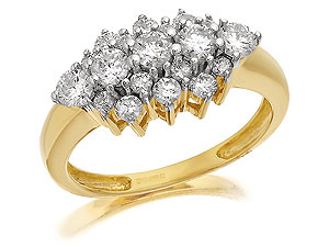 9ct gold Diamond Diamond Cluster Ring 049202-J