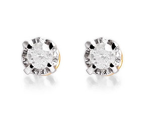 9ct Gold Diamond Earrings 0.25ct per pair -