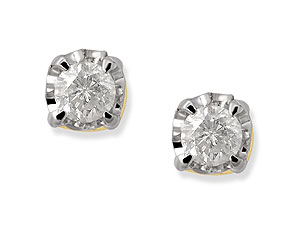 9ct Gold Diamond Earrings 20pts per pair - 045591