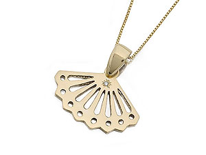 Diamond Fan Pendant And Chain HSBD