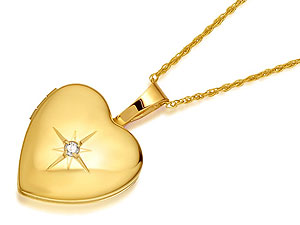 Diamond Heart Locket And Chain - 187235