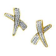 9ct Gold Diamond Kiss Earrings