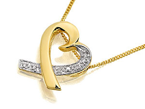 9ct Gold Diamond Pendant And Chain - 188112