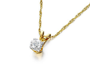 9ct gold Diamond Pendant and Chain 045663