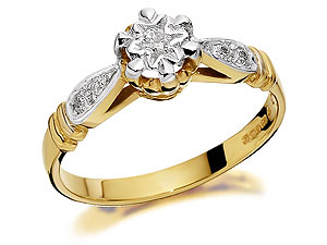 9ct Gold Diamond Ring 10pts - 045108