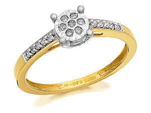 9ct Gold Diamond Ring 10pts - 045119
