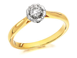 9ct Gold Diamond Ring 17pts - 045032