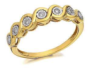 9ct Gold Diamond Ripples Ring 10pts - 048036