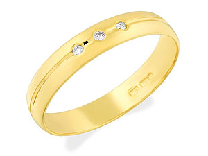 9ct gold Diamond-Set Brides Wedding Ring 184462-J