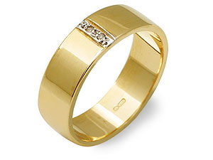 9ct gold Diamond-Set Grooms Wedding Ring 184441-X