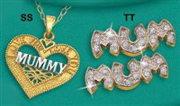 9ct gold Diamond Set Mum Earrings