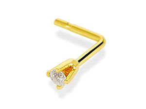 9ct Gold Diamond Set Nose Stud - 074593