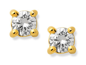 9ct Gold Diamond Solitaire Earrings 20pts per