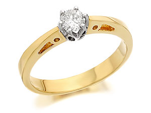 9ct Gold Diamond Solitaire Ring 0.25ct - 045019
