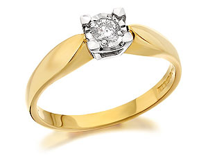 9ct Gold Diamond Solitaire Ring 15pts - 045325