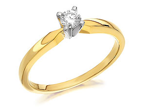 9ct Gold Diamond Solitaire Ring 15pts