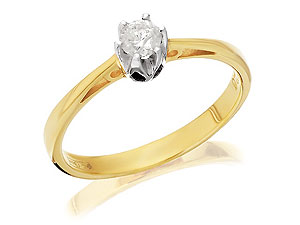 9ct Gold Diamond Solitaire Ring 20pts - 045029